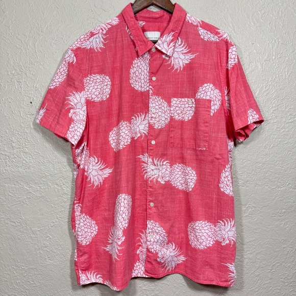 American Eagle Outfitters Other - American Eagle Pineapple Camp Shirt 2X Novelty Preppy Tropical Beach‎ Resort